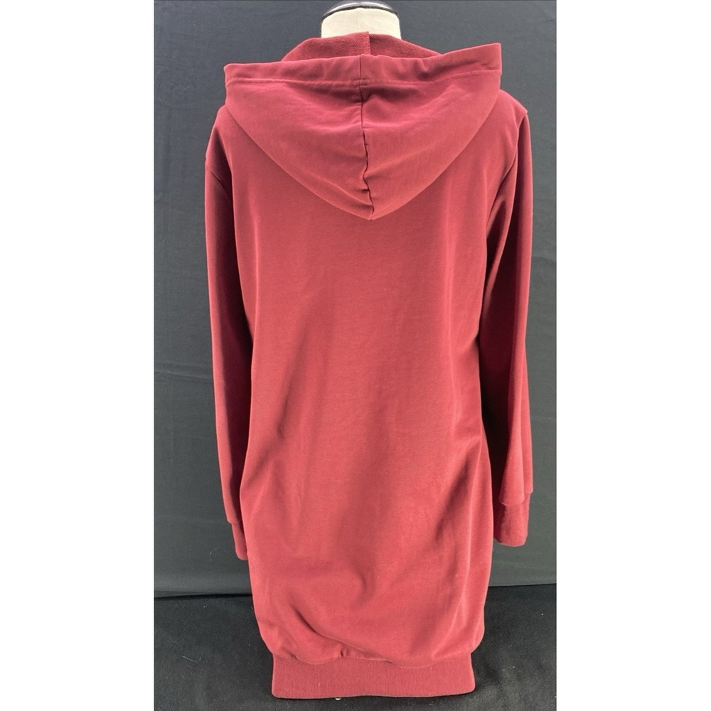Pretty Garden Burgundy Long Sleeve Full Zip Extra Long Hoodie Women's Size Large - Picture 6 of 10